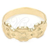 Oro Laminado Elegant Ring, Gold Filled Style Flower Design, Polished, Golden Finish, 01.32.0045.05 (Size 5)