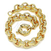 Oro Laminado Basic Bracelet, Gold Filled Style Rolo Design, Diamond Cutting Finish, Golden Finish, 03.378.0002.08