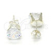 Sterling Silver Stud Earring, with White Cubic Zirconia, Polished,, 02.63.2609