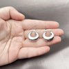 Rhodium Plated Small Hoop, Hollow Design, Polished, Rhodium Finish, 02.163.0158.1.20