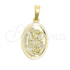 Oro Laminado Religious Pendant, Gold Filled Style Angel Design, Polished, Golden Finish, 05.177.0002