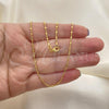 Oro Laminado Basic Necklace, Gold Filled Style Ball Design, Golden Finish, 04.09.0171.20