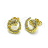 Oro Laminado Stud Earring, Gold Filled Style Polished, Golden Finish, 02.196.0186