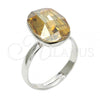 Rhodium Plated Multi Stone Ring, with Golden Shadow Swarovski Crystals, Polished, Rhodium Finish, 01.239.0011.4 (One size fits all)