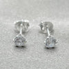 Sterling Silver Stud Earring, with White Cubic Zirconia, Polished, Silver Finish, 02.401.0054.04