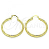 Oro Laminado Medium Hoop, Gold Filled Style Diamond Cutting Finish, Golden Finish, 02.213.0153.40