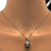 Oro Laminado Pendant Necklace, Gold Filled Style Heart Design, with Paradise Shine and Aurore Boreale Swarovski Crystals, Polished, Golden Finish, 04.239.0044.2.18