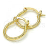 Oro Laminado Small Hoop, Gold Filled Style Diamond Cutting Finish, Golden Finish, 02.96.0083.15