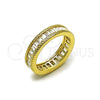 Oro Laminado Multi Stone Ring, Gold Filled Style Baguette Design, with White Cubic Zirconia, Polished, Golden Finish, 01.283.0052.08