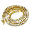 Oro Laminado Fancy Necklace, Gold Filled Style with White Cubic Zirconia, Polished, Golden Finish, 04.284.0006.24