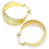 Oro Laminado Medium Hoop, Gold Filled Style Matte Finish, Golden Finish, 02.170.0332.30