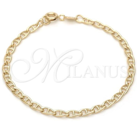 Oro Laminado Basic Bracelet, Gold Filled Style Mariner Design, Polished, Golden Finish, 03.02.0048.07