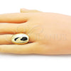 Oro Laminado Elegant Ring, Gold Filled Style Chunky Design, Polished, Golden Finish, 01.341.0129