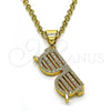 Oro Laminado Fancy Pendant, Gold Filled Style with White Micro Pave, Polished, Golden Finish, 05.342.0133