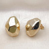 Oro Laminado Stud Earring, Gold Filled Style Chunky Design, Polished, Golden Finish, 02.195.0299