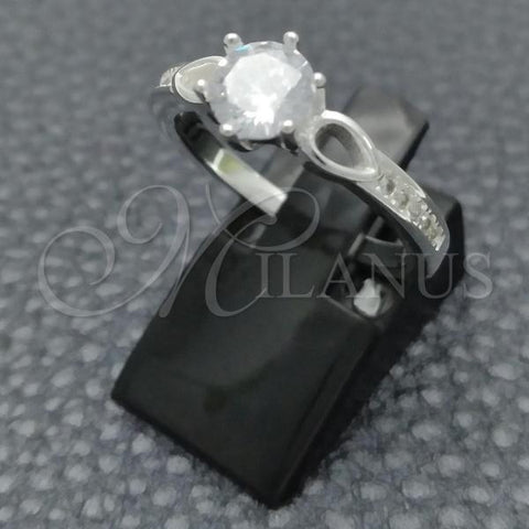 Sterling Silver Wedding Ring, with White Cubic Zirconia, Polished, Silver Finish, 01.398.0013.06