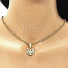 Oro Laminado Fancy Pendant, Gold Filled Style Angel Design, Diamond Cutting Finish, Golden Finish, 5.182.035
