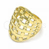 Oro Laminado Elegant Ring, Gold Filled Style Diamond Cutting Finish, Golden Finish, 01.233.0011.08 (Size 8)