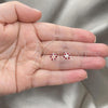 Sterling Silver Stud Earring, Flower Design, with Garnet Crystal, Polished, Silver Finish, 02.406.0016.03