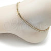 Oro Laminado Basic Anklet, Gold Filled Style Diamond Cutting Finish, Golden Finish, 03.213.0299.09