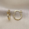 Oro Laminado Small Hoop, Gold Filled Style Diamond Cutting Finish, Golden Finish, 02.96.0079.15