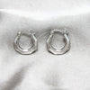 Sterling Silver Small Hoop, Chunky and Hollow Design, Polished, Silver Finish, 02.401.0086.20