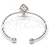Rhodium Plated Individual Bangle, with Cyclamen Opal Swarovski Crystals, Polished, Rhodium Finish, 07.239.0006.2 (02 MM Thickness, One size fits all)