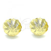 Oro Laminado Stud Earring, Gold Filled Style Diamond Cutting Finish, Golden Finish, 02.100.0124.2