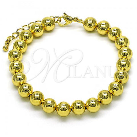Oro Laminado Fancy Bracelet, Gold Filled Style Ball Design, Polished, Golden Finish, 03.341.0199.07