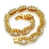 Oro Laminado Tennis Bracelet, Gold Filled Style with White Cubic Zirconia, Polished, Golden Finish, 03.283.0016.07