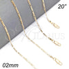 Oro Laminado Basic Necklace, Gold Filled Style Figaro Design, Polished, Golden Finish, 04.213.0172.20