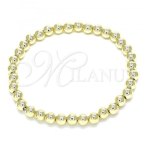 Oro Laminado Fancy Bracelet, Gold Filled Style Expandable Bead and Ball Design, Polished, Golden Finish, 03.299.0037.07