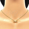 Sterling Silver Pendant Necklace, Infinite Design, with White Cubic Zirconia, Polished, Golden Finish, 04.336.0035.2.16