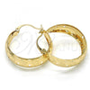 Oro Laminado Medium Hoop, Gold Filled Style Butterfly Design, Polished, Golden Finish, 02.106.0007.30