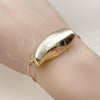 Oro Laminado Fancy Bracelet, Gold Filled Style Rat Tail Design, Polished, Golden Finish, 03.63.2292.08