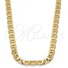 Gold Tone Basic Necklace, Mariner Design, Polished, Golden Finish, 04.242.0032.24GT