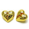 Oro Laminado Stud Earring, Gold Filled Style Heart Design, Polished, Golden Finish, 02.282.0022