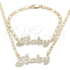 Oro Laminado Necklace and Bracelet, Gold Filled Style Polished, Golden Finish, 06.63.0231