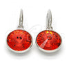 Rhodium Plated Dangle Earring, with Padparadscha Swarovski Crystals, Polished, Rhodium Finish, 02.239.0001.11