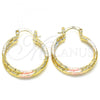 Oro Laminado Small Hoop, Gold Filled Style Polished, Tricolor, 02.170.0252.25