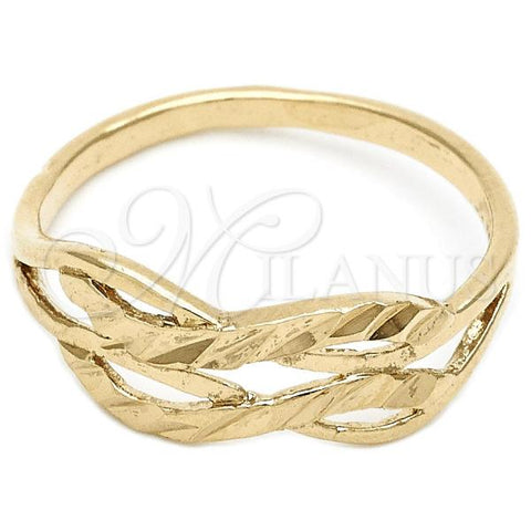 Oro Laminado Elegant Ring, Gold Filled Style Infinite Design, Diamond Cutting Finish, Golden Finish, 01.63.0553.09 (Size 9)