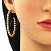 Oro Laminado Stud Earring, Gold Filled Style Ball Design, Polished, Golden Finish, 02.385.0001.50