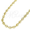 Oro Laminado Fancy Necklace, Gold Filled Style Puff Mariner Design, Polished, Golden Finish, 04.326.0001.16