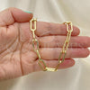 Oro Laminado Basic Necklace, Gold Filled Style Paperclip Design, Polished, Golden Finish, 04.378.0002.16