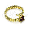 Oro Laminado Multi Stone Ring, Gold Filled Style with Garnet Cubic Zirconia, Polished, Golden Finish, 01.213.0018.1