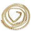 Oro Laminado Basic Necklace, Gold Filled Style Curb Design, Polished, Golden Finish, 5.222.005.26