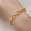 Oro Laminado Fancy Bracelet, Gold Filled Style Polished, Golden Finish, 03.415.0004.07