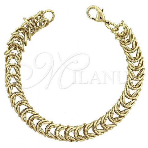 Oro Laminado Fancy Bracelet, Gold Filled Style Golden Finish, 03.168.0002