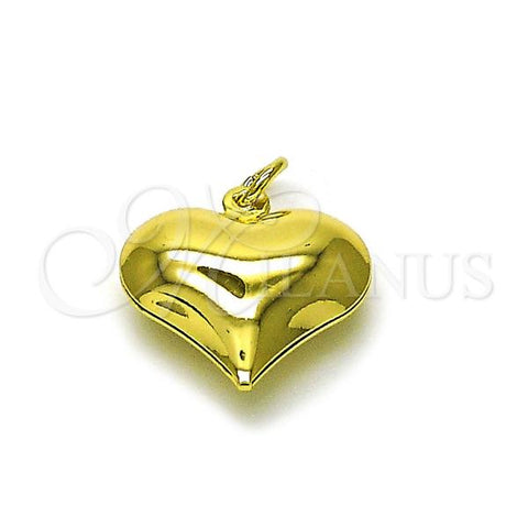 Oro Laminado Fancy Pendant, Gold Filled Style Heart Design, Polished, Golden Finish, 05.368.0002