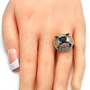 Oro Laminado Multi Stone Ring, Gold Filled Style with Sapphire Blue and White Cubic Zirconia, Polished, Golden Finish, 01.266.0017.1.07 (Size 7)